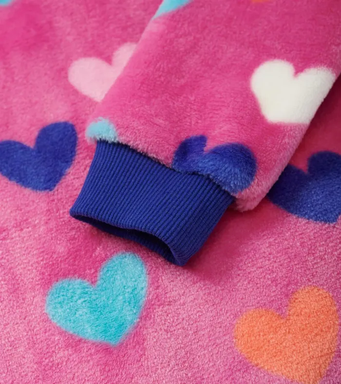 Sweaters Girls Hatley Girls Hearts Fleece ZipUp Hoodie