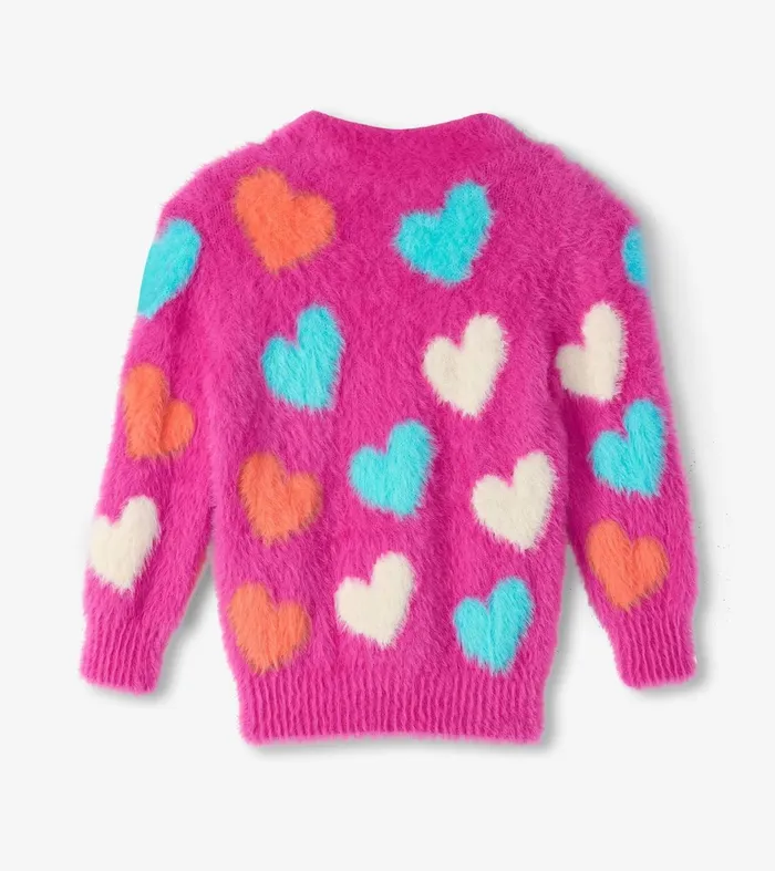 Sweaters Girls Hatley Girls Jumbo Hearts Cardigan