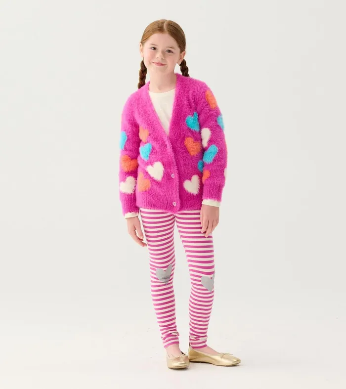 Sweaters Girls Hatley Girls Jumbo Hearts Cardigan