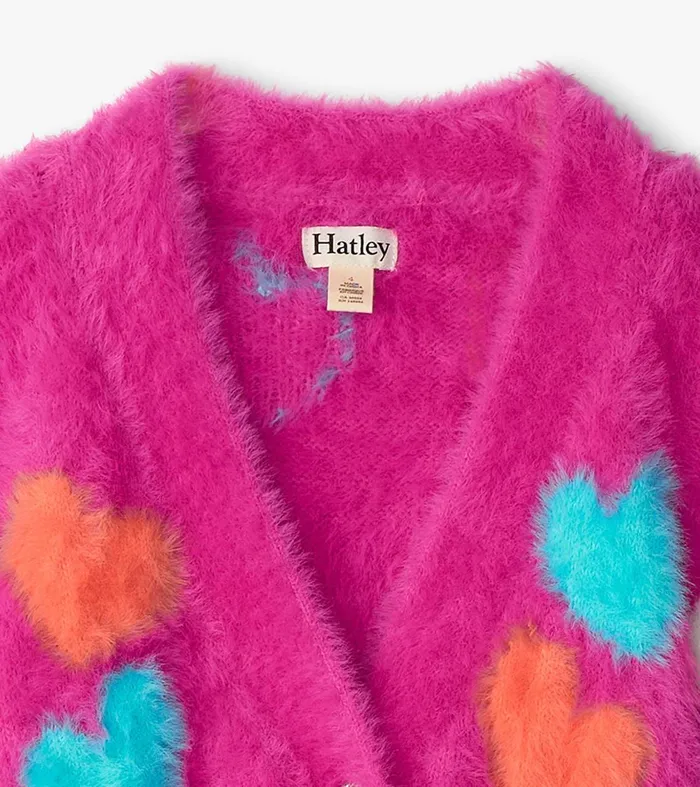 Sweaters Girls Hatley Girls Jumbo Hearts Cardigan