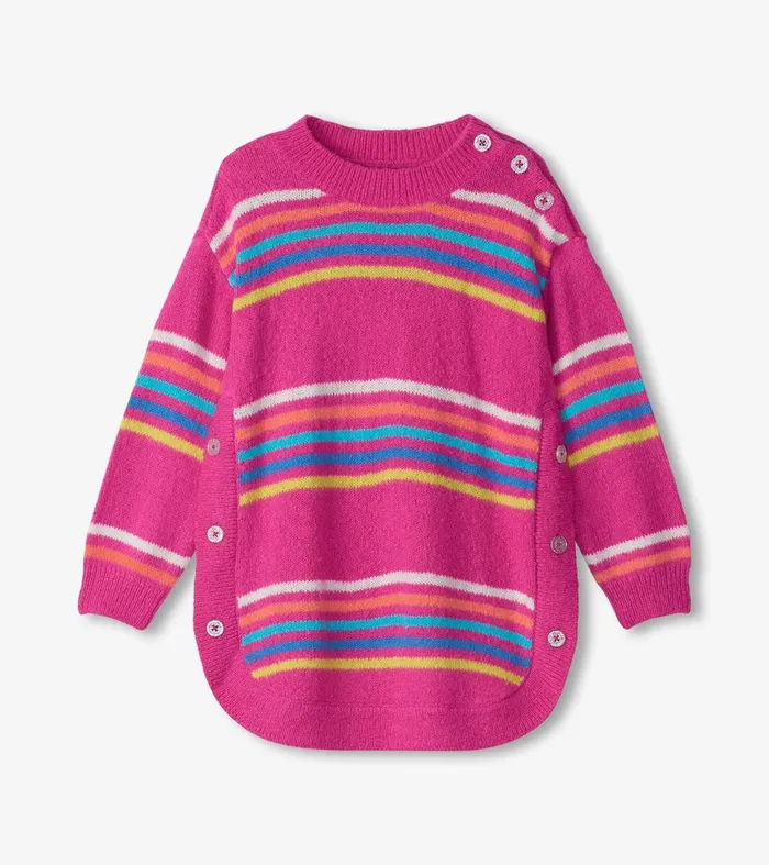 Sweaters Girls Hatley Girls Rainbow Stripes Sweater Tunic