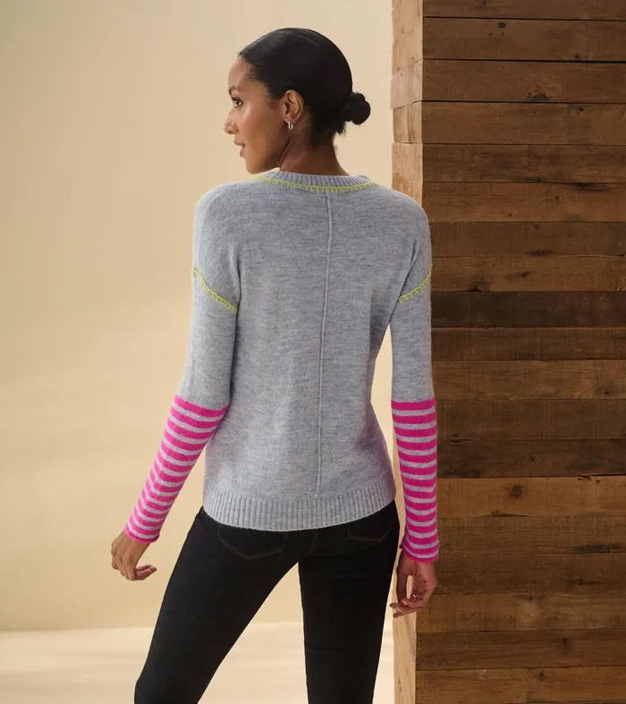 Sweaters Women Hatley Avery Sweater 8211 Hot Pink Stripes