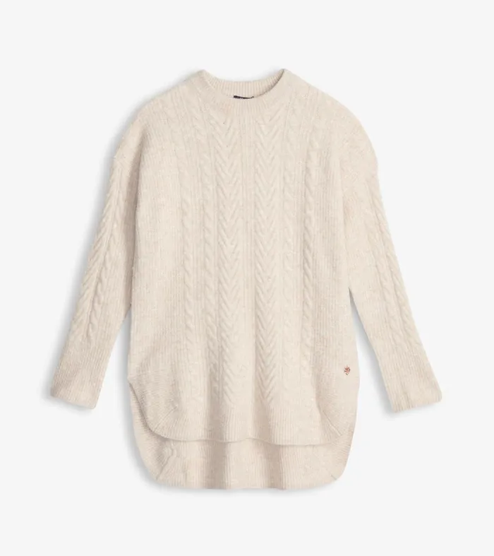 Sweaters Women Hatley Cable Knit Tunic 8211 Oatmeal Heather