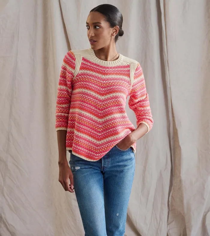 Sweaters Women Hatley Chevron Swing Sweater 8211 Dawn Sky Stripes
