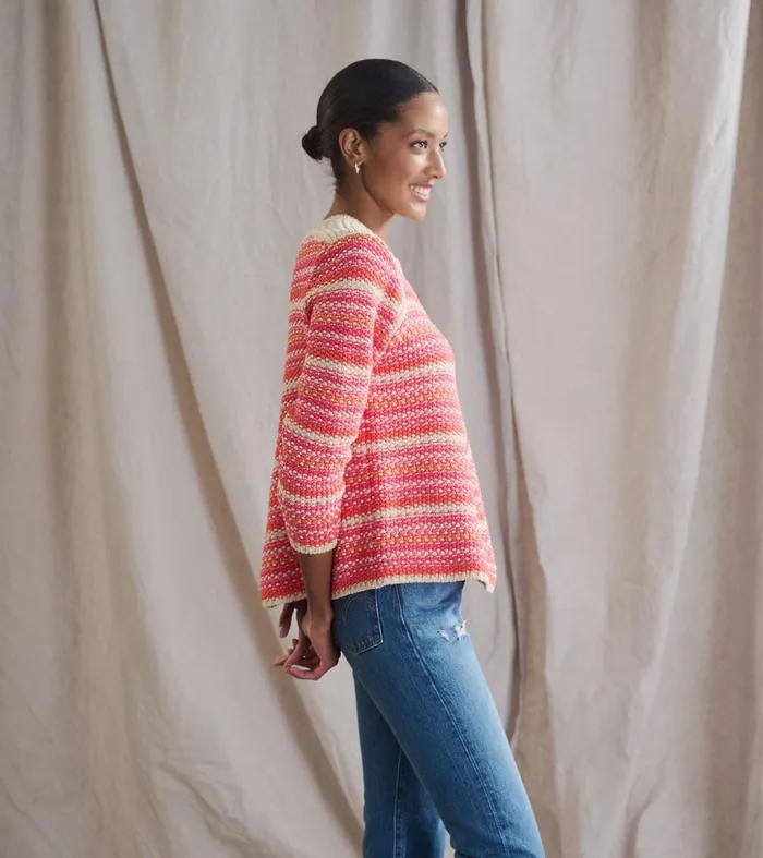 Sweaters Women Hatley Chevron Swing Sweater 8211 Dawn Sky Stripes