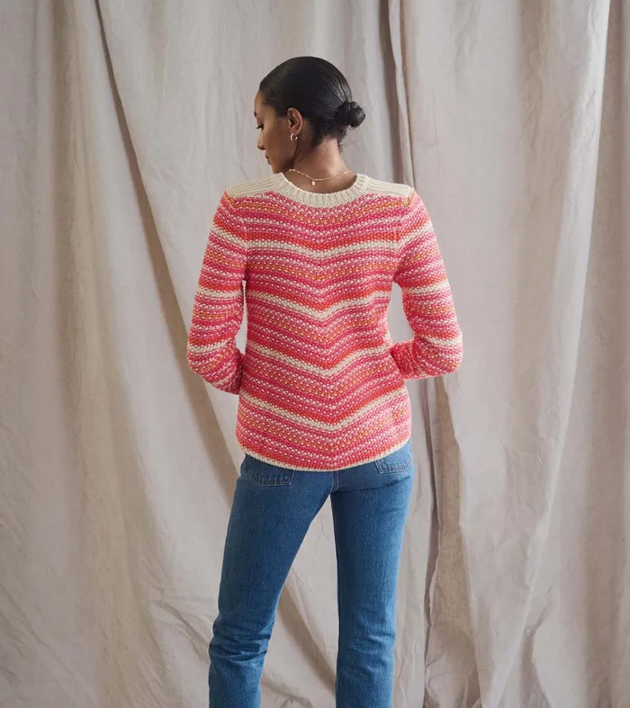 Sweaters Women Hatley Chevron Swing Sweater 8211 Dawn Sky Stripes