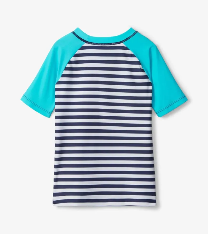 Swimwear Boys Hatley Underwater Stripes Short Sleeve Rashguard