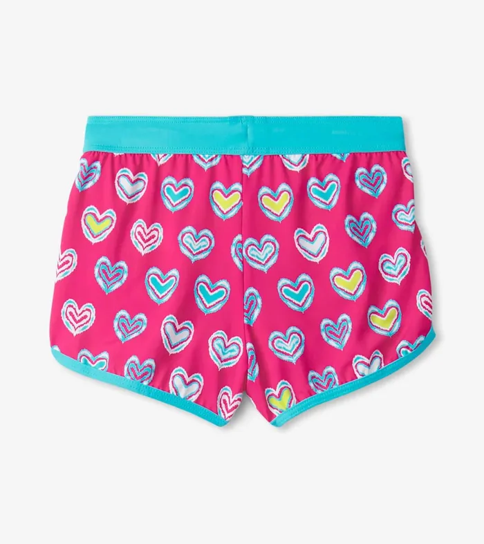Swimwear Girls Hatley Girls Pink Shibori Swim Shorts