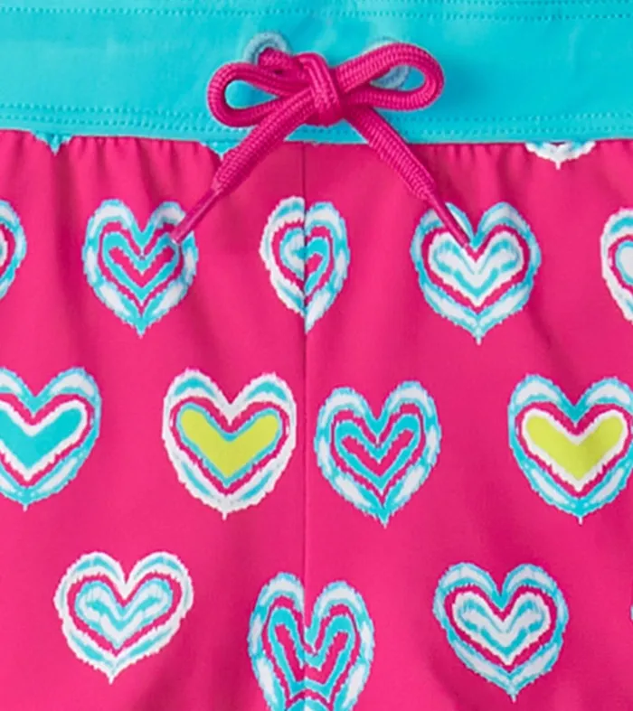 Swimwear Girls Hatley Girls Pink Shibori Swim Shorts