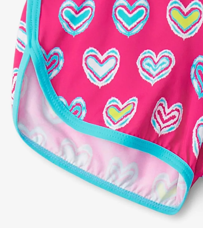 Swimwear Girls Hatley Girls Pink Shibori Swim Shorts