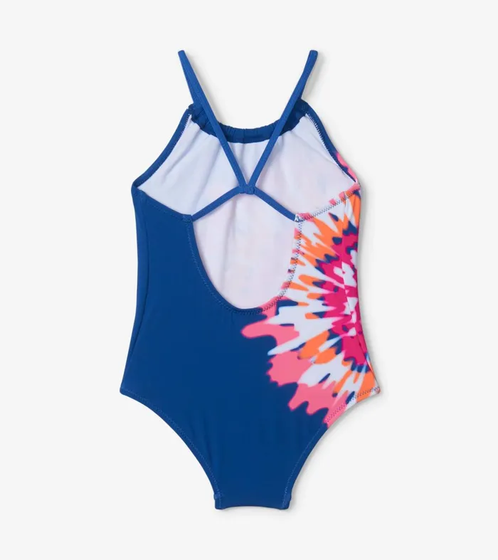 Swimwear Girls Hatley Shibori Tie Dye Gather Front Swimsuit