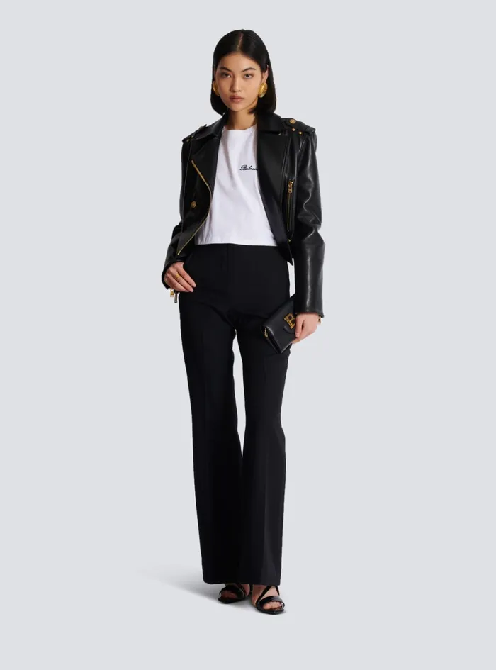 Tshirt With Signature Embroidery White Women Balmain TShirts
