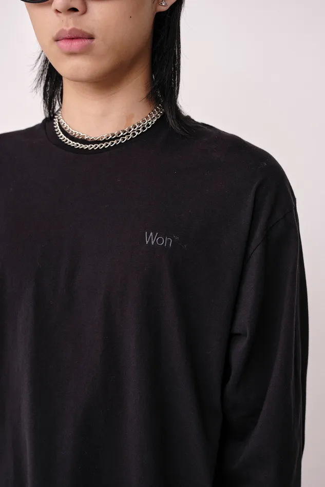 Tshirts and Tops The Staff Tee LS Embroidery M 8211 Black 8211 Wonhundred Men