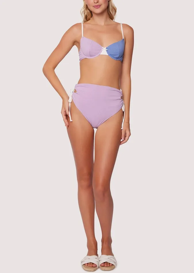 Tan Line Trio Underwire Bikini Top Bluelavendercream Women Lost Wander Swim