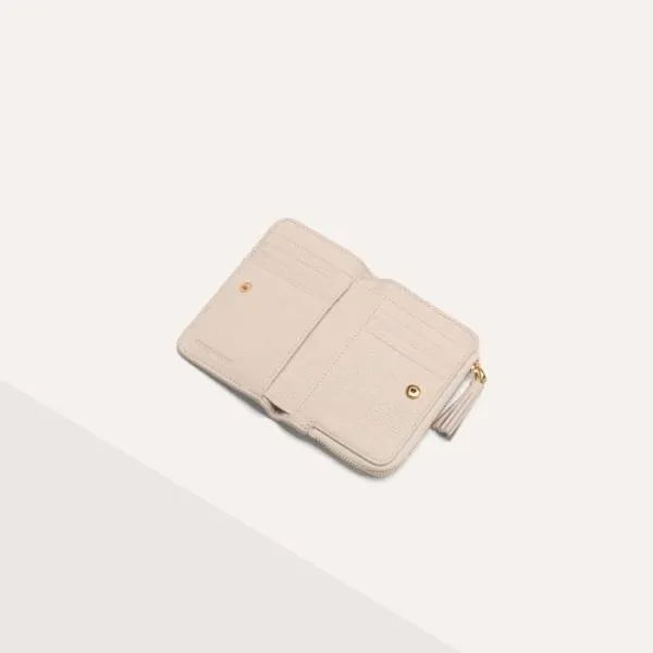 Tassel Ostrich Lambskin White Women Coccinelle Wallets and Small Leather Goods