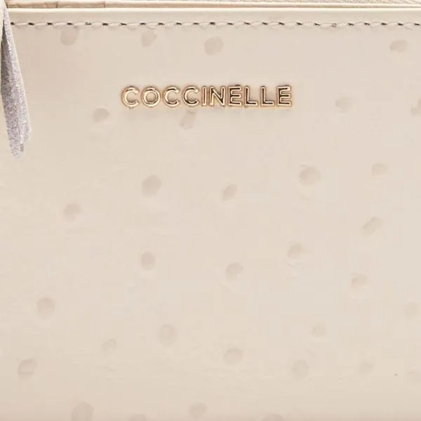 Tassel Ostrich Lambskin White Women Coccinelle Wallets and Small Leather Goods