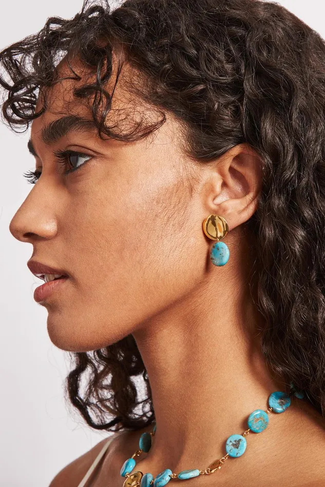Tiered Coin Earrings Turquoise Women Chan Luu Earrings
