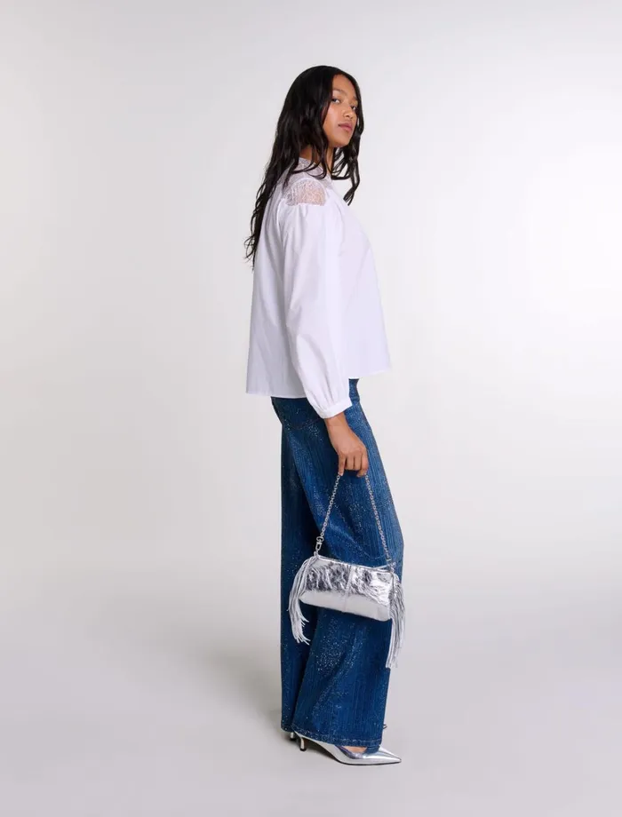Tops and Shirts Women Maje Lace Shirt White