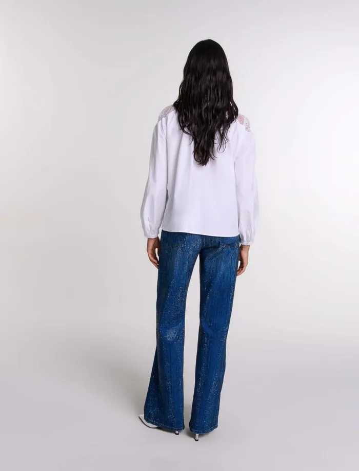 Tops and Shirts Women Maje Lace Shirt White