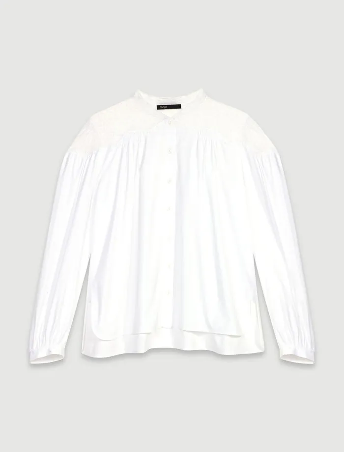 Tops and Shirts Women Maje Lace Shirt White
