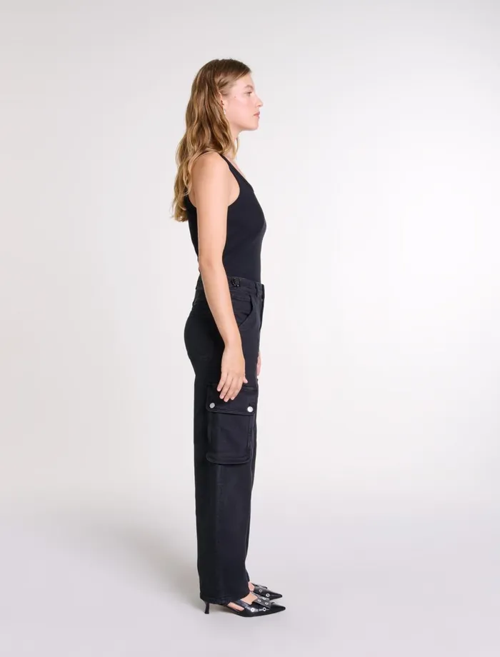 Tops and Shirts Women Maje Rib Knit Tank Top Black