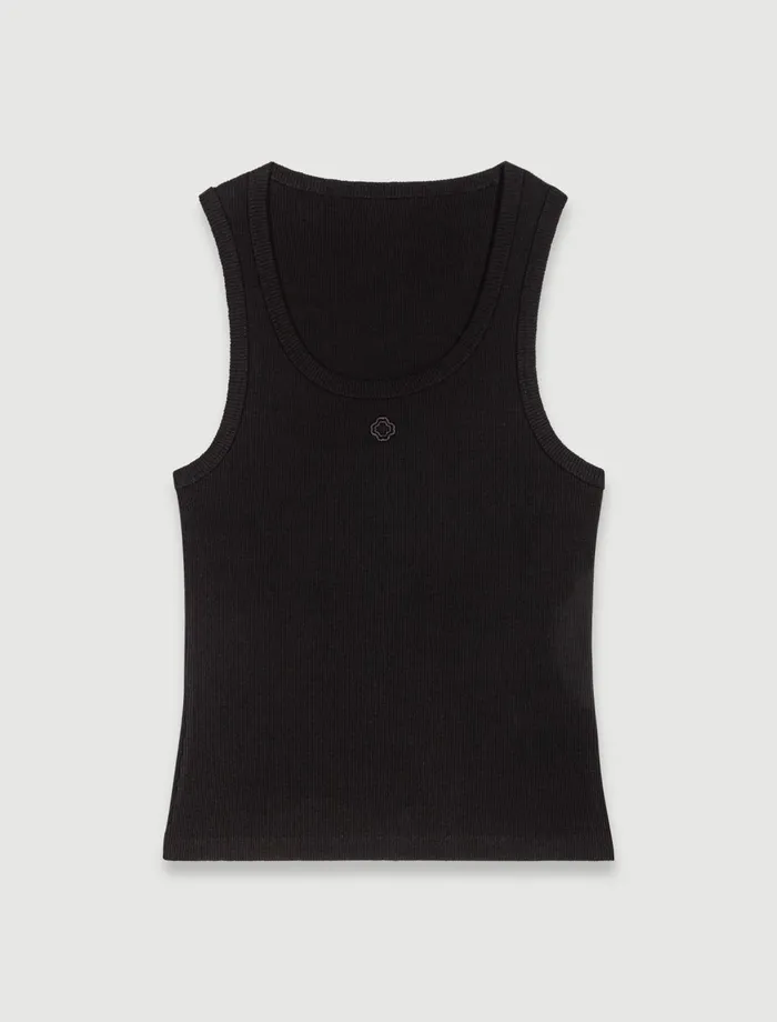 Tops and Shirts Women Maje Rib Knit Tank Top Black