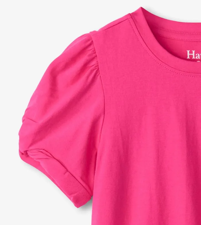 Tops Girls Hatley Girls Pink Twisted Sleeve Tee