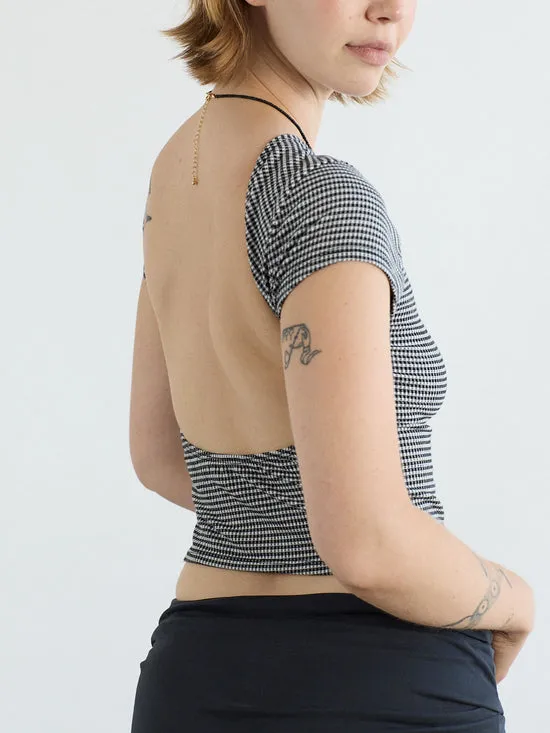Tops Lisa Says Gah Women Rowan Tee Caviar Gingham