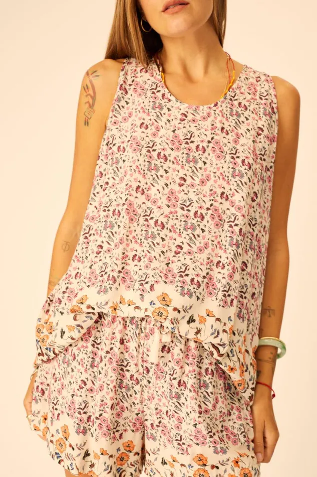 Tops Shop Natalie Martin ARIANA TANK Petite Fleur Rose