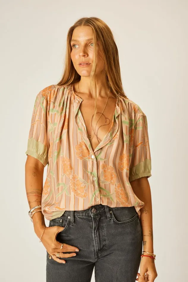 Tops Shop Natalie Martin VIOLET TOP Chamomile Apricot