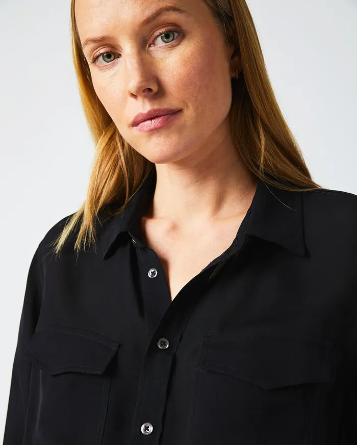 Tops Women Billy Reid The Utility Shirt Black