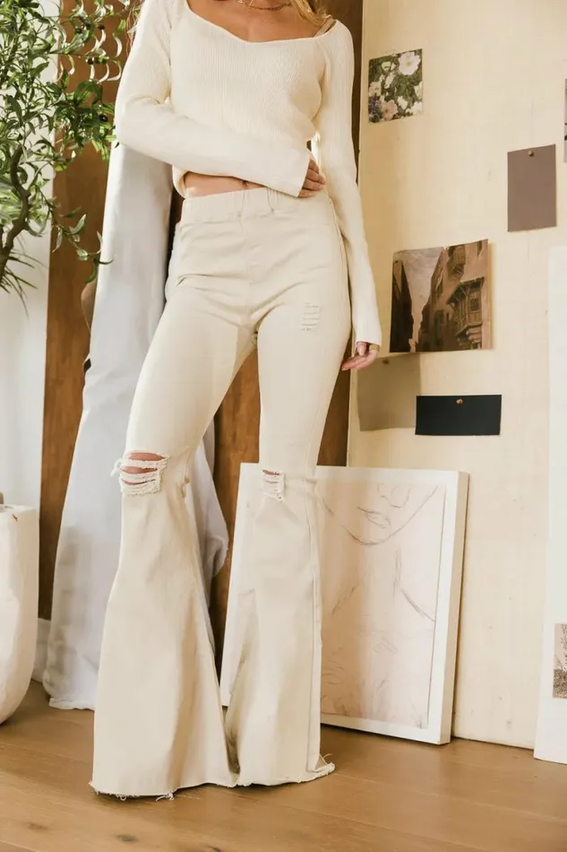 Traci Flare Jeans In Natural Natural Women Bohme Denim