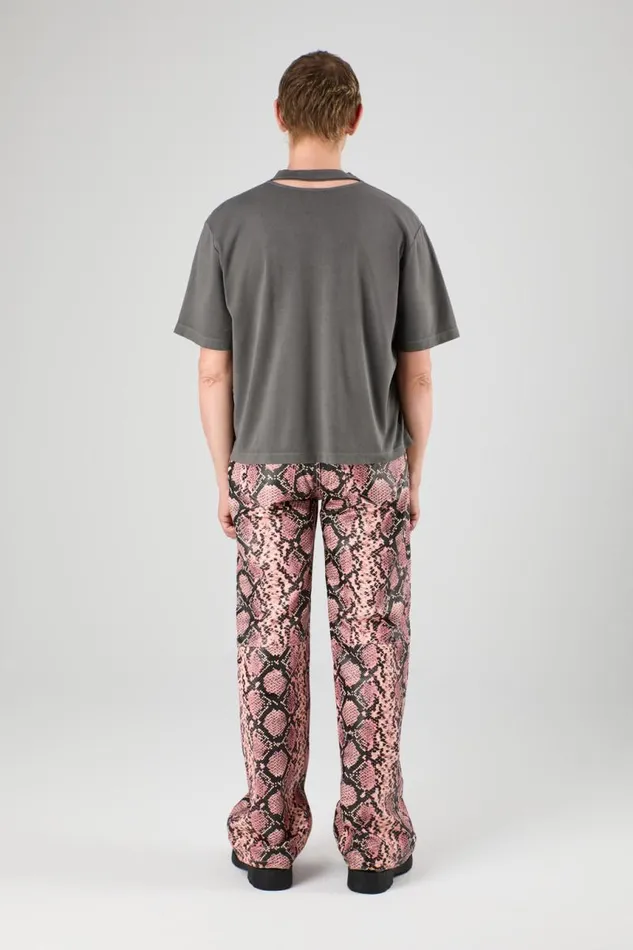TrousersandShorts Men Camper Leather Trousers Pink Snake Leather Trousers TrousersandShorts Men Camper Leather Trousers Pink Snake Leather Trousers