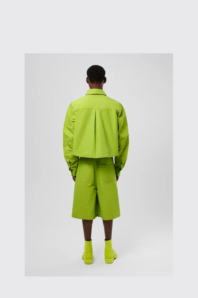 TrousersandShorts Men Camper Tech Shorts Green CottonNylon Shorts