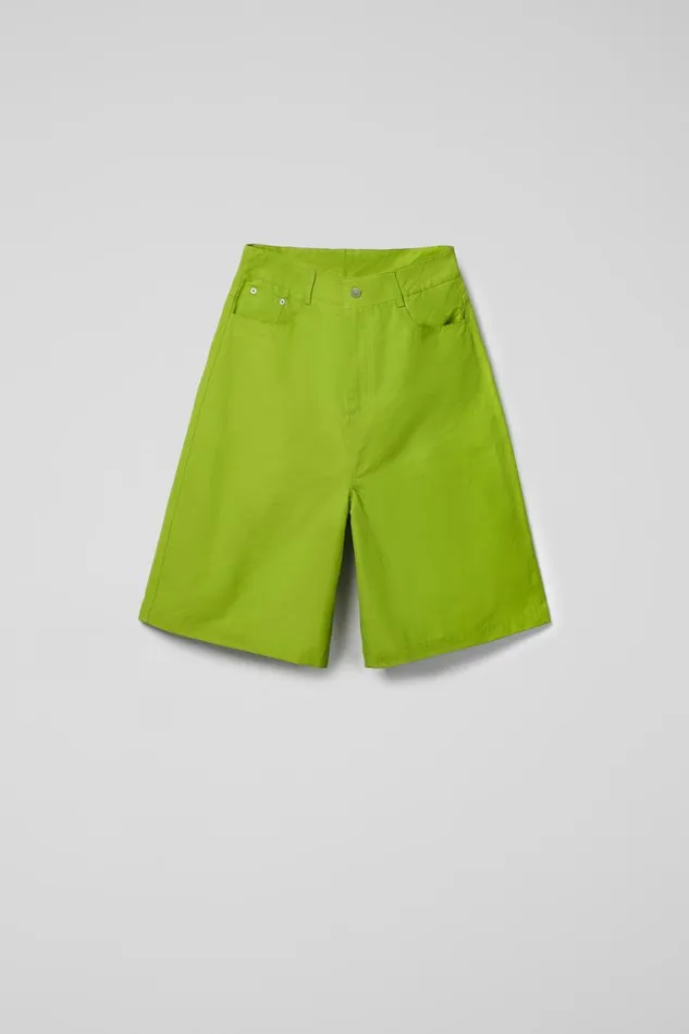 TrousersandShorts Men Camper Tech Shorts Green CottonNylon Shorts