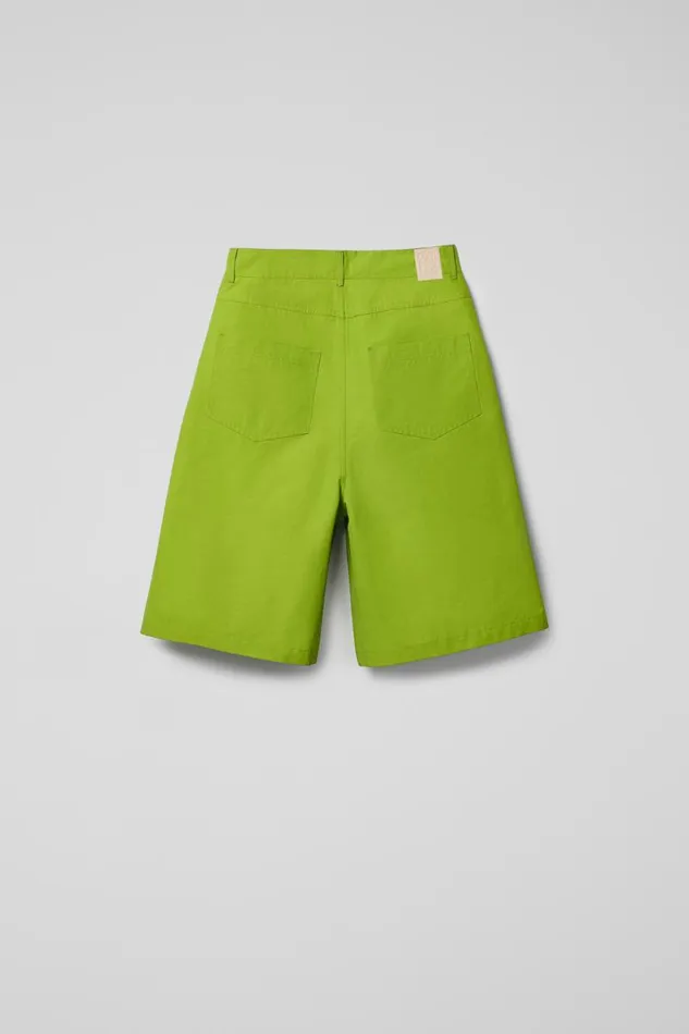 TrousersandShorts Men Camper Tech Shorts Green CottonNylon Shorts