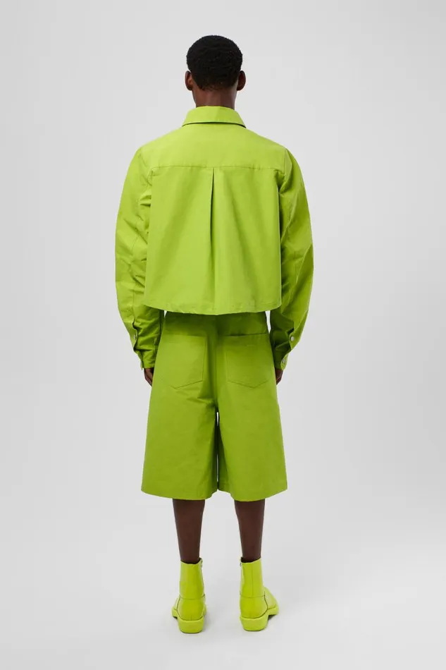 TrousersandShorts Men Camper Tech Shorts Green CottonNylon Shorts