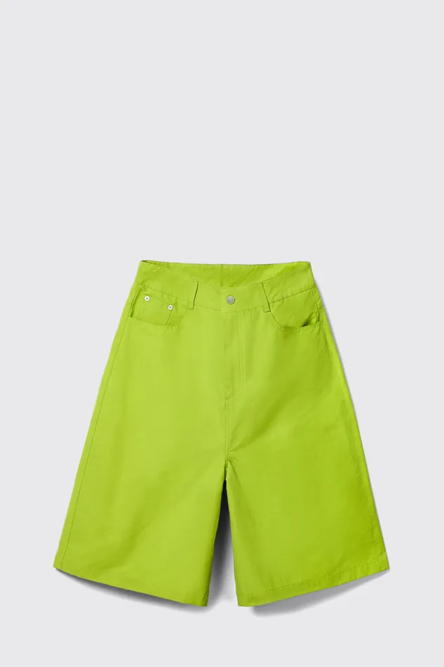 TrousersandShorts Men Camper Tech Shorts Green CottonNylon Shorts