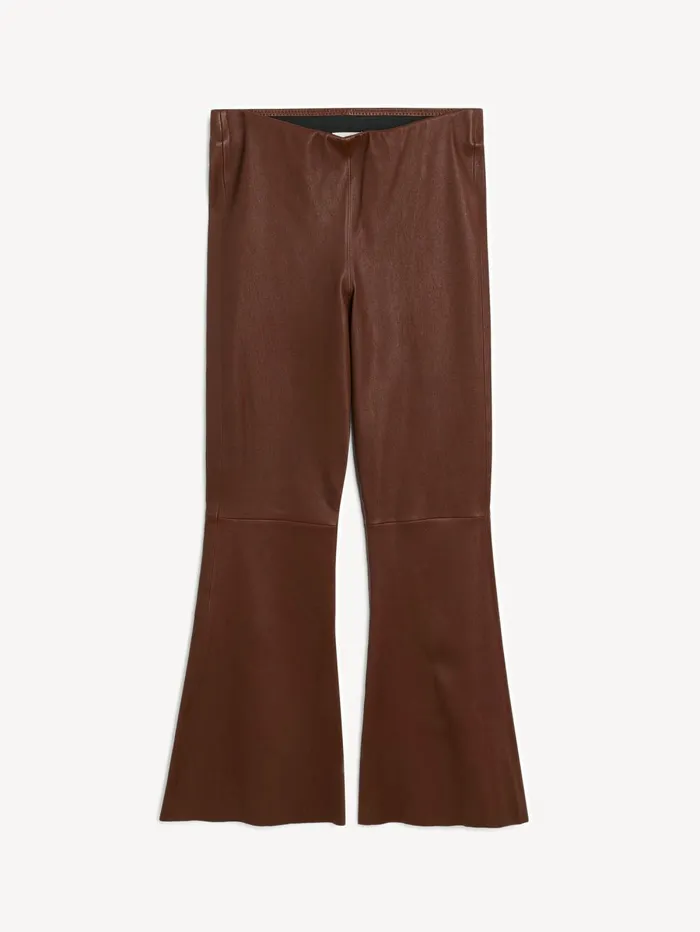Trousers Women By Malene Birger Evyline Cropped Leather Trousers Chestnut Trousers Women By Malene Birger Evyline Cropped Leather Trousers Chestnut