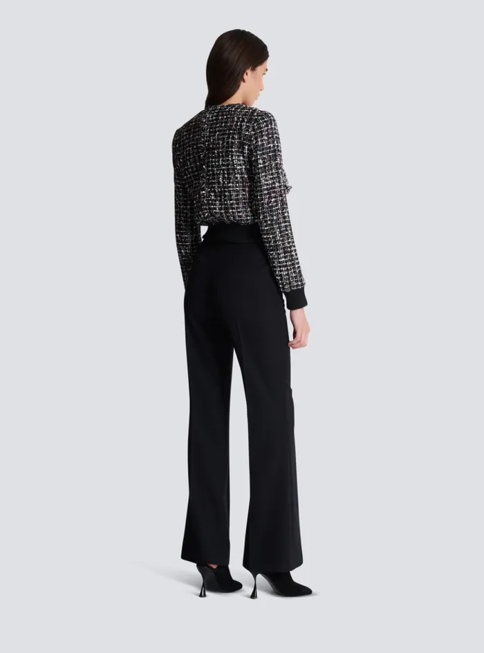 Tweed Jacket With Buttons Black Women Balmain Outerwear
