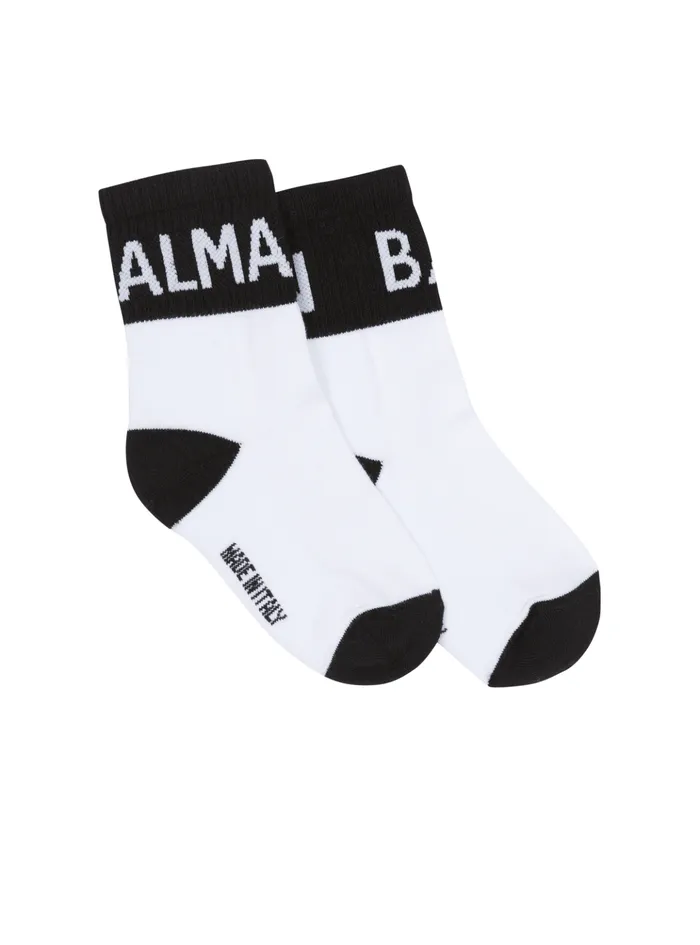 Twotone Socks White Kids Balmain