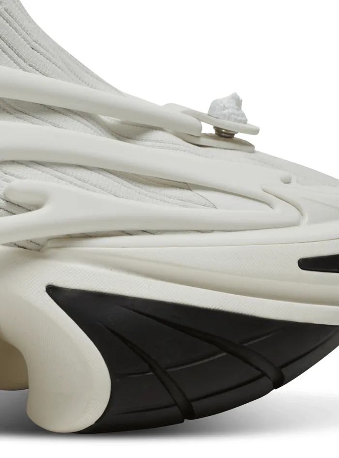 Unicorn Hightop Sneakers In Mesh And Leather White Men Balmain Sneakers