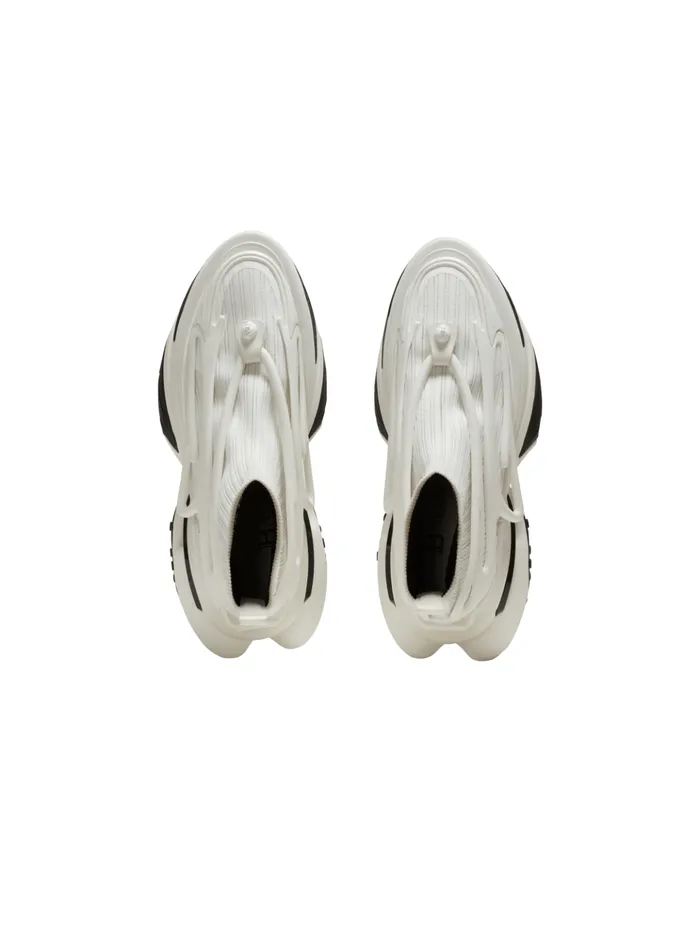 Unicorn Hightop Sneakers In Mesh And Leather White Men Balmain Sneakers