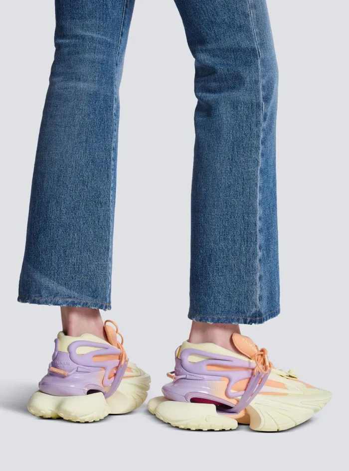 Unicorn Lowtop Sneakers In Neoprene And Calfskin Multicolor Women Balmain Sneakers