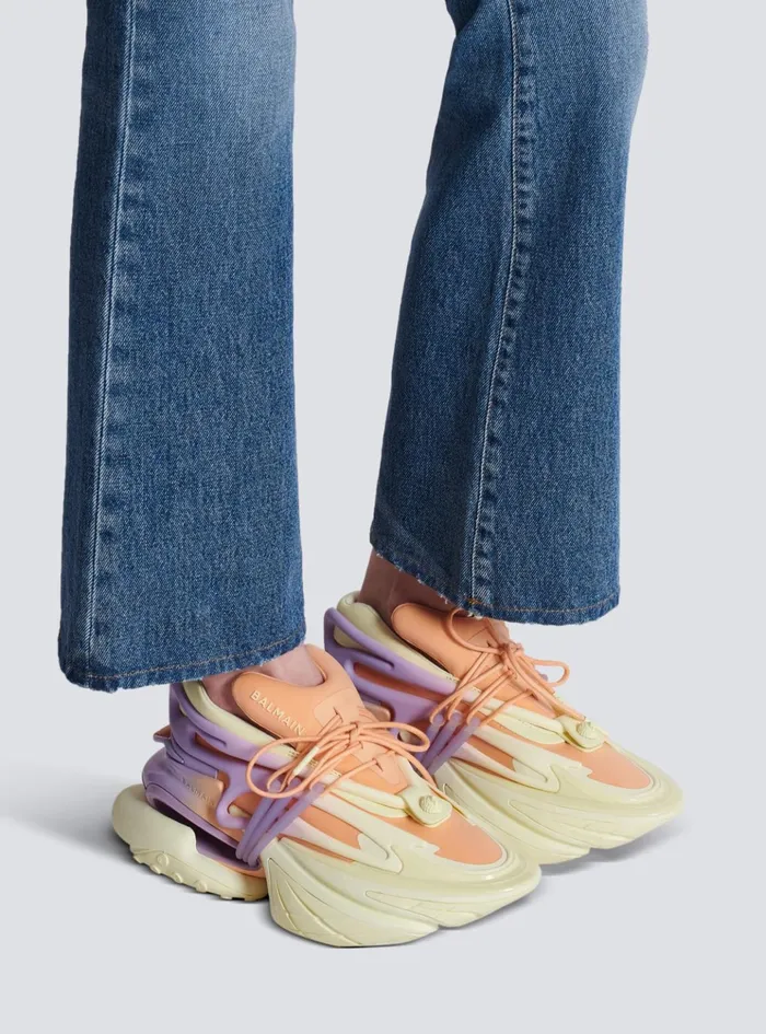 Unicorn Lowtop Sneakers In Neoprene And Calfskin Multicolor Women Balmain Sneakers