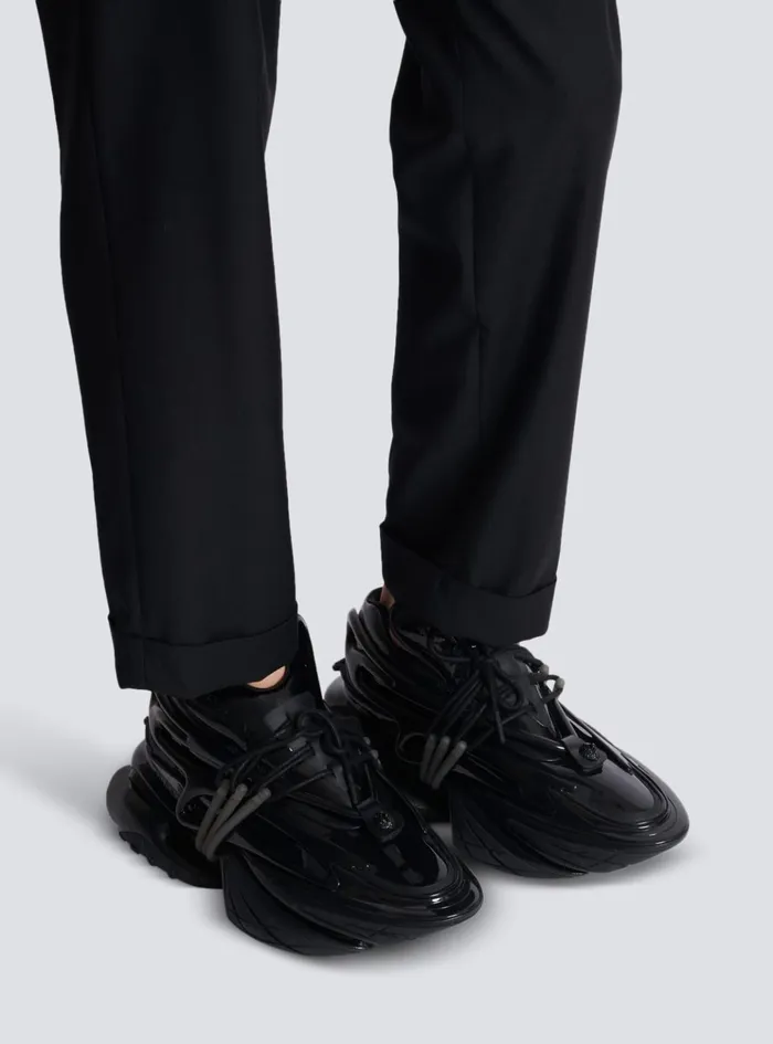 Unicorn Main Lab Patent Leather Sneakers Black Men Balmain Sneakers