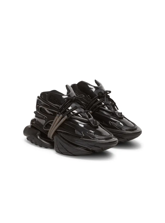 Unicorn Main Lab Patent Leather Sneakers Black Men Balmain Sneakers