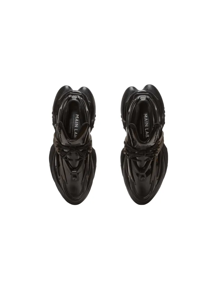 Unicorn Main Lab Patent Leather Sneakers Black Men Balmain Sneakers