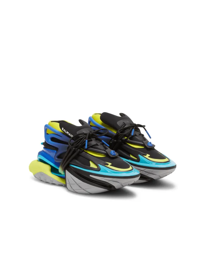 Unicorn Sneakers In Neoprene And Leather Multicolor Men Balmain Sneakers