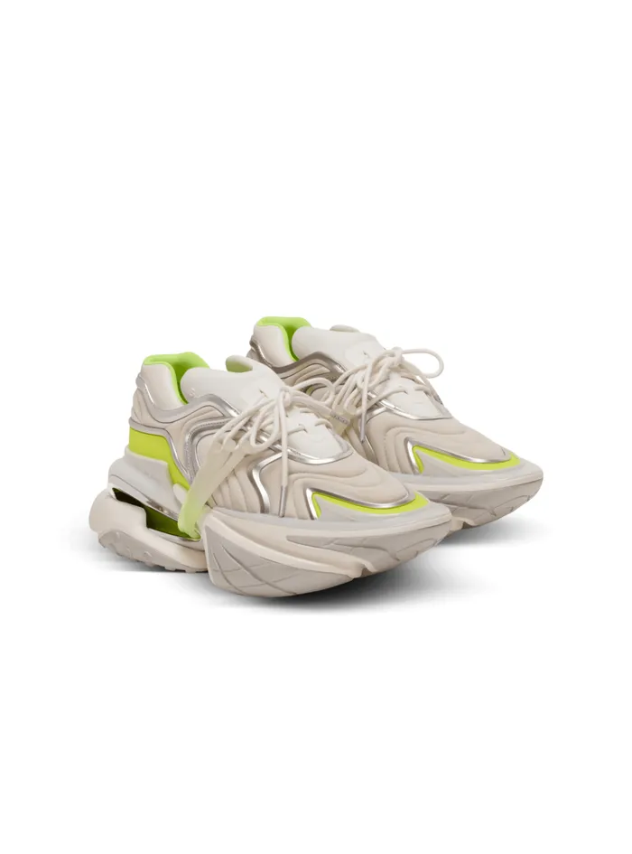Unicorn Wave Sneakers In Neoprene And Calfskin Yellow Men Balmain Sneakers
